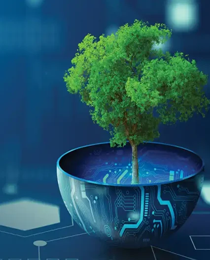 Imagen temporal de sostenibilidad ambiental y tecnología